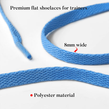 Stepace [2 Pairs Flat Shoe Laces for Sneakers 5/16" Width 30"-72" Length 26 Color Shoelaces Navy Blue 54"(137 cm)