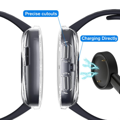 Fintie Fundas Protectoras de Pantalla para Amazfit Bip 6 (Paquete de 3 / Negro, Transparente, Plateado)