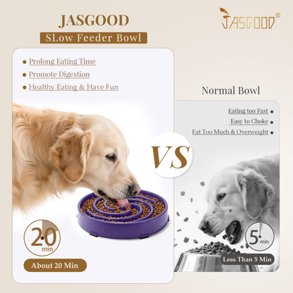 JASGOOD Tazón de Alimentación Lenta para Perros Grandes