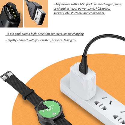 Ankky Cable Cargador USB para Reloj Garmin (Negro / 3.3ft)