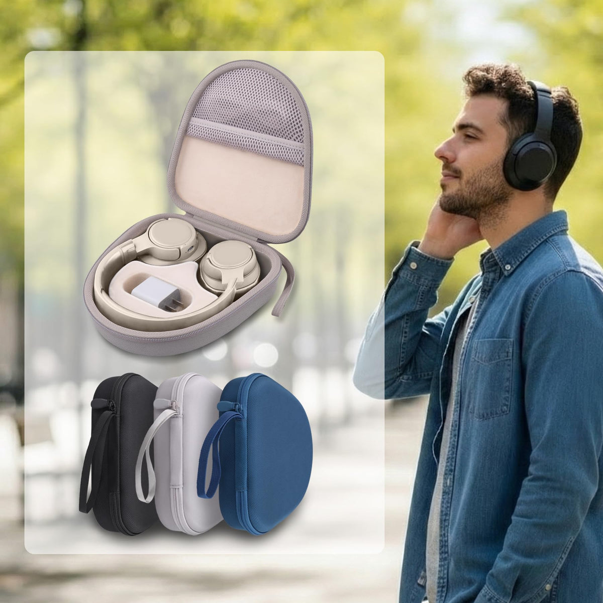 Estuche rígido co2CREA para JBL 720BT, 520BT, 670NC, 510BT, 770NC, 780NC y 680NC (Arena)