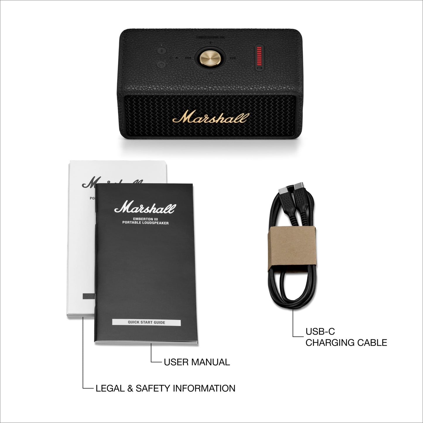 Marshall Emberton III Altavoz Portátil con Bluetooth (Negro y Latón)