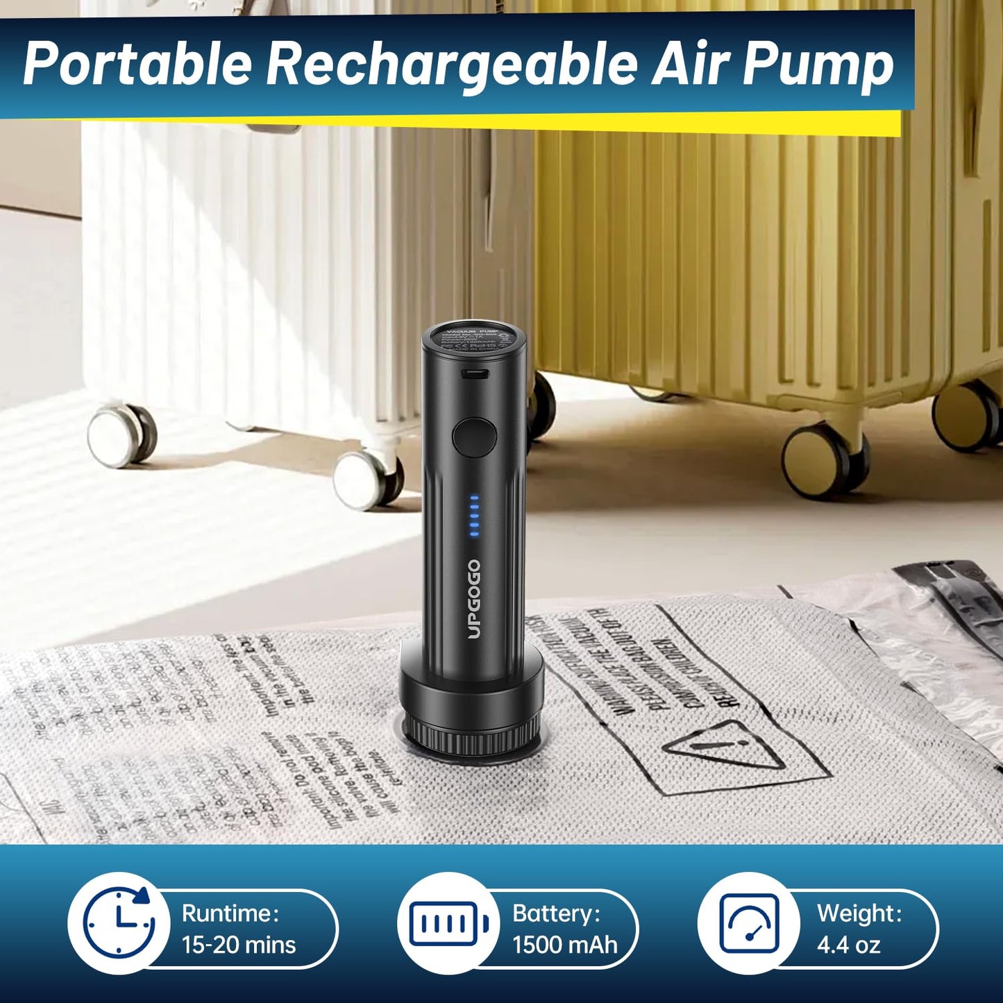 UPGOGO Bolsas de Vacío de Viaje para Equipaje con Bomba Eléctrica (Paquete Combo de 9)