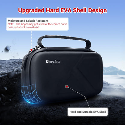 EVA PU Micro SD Card Case with 60 Individual Plastic TF Card Holders - Water-Resistant, Anti-Shock Carrying Organizer with Handle & Label