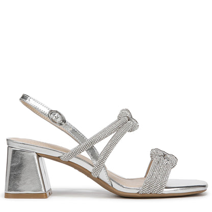 LifeStride Womens Celeste Heeled Sandal Silver Metallic