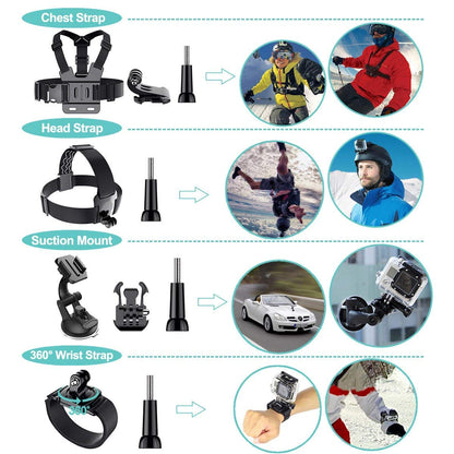 Appolab 61 in 1 Action Camera Accessories Kit for GoPro Hero 13 12 11 10 9 8 7 6, Gopro Max, GoPro Fusion, Xiaomi, Insta360, DJI Osmo Action, AKASO APEMAN, Campark, SJCAM