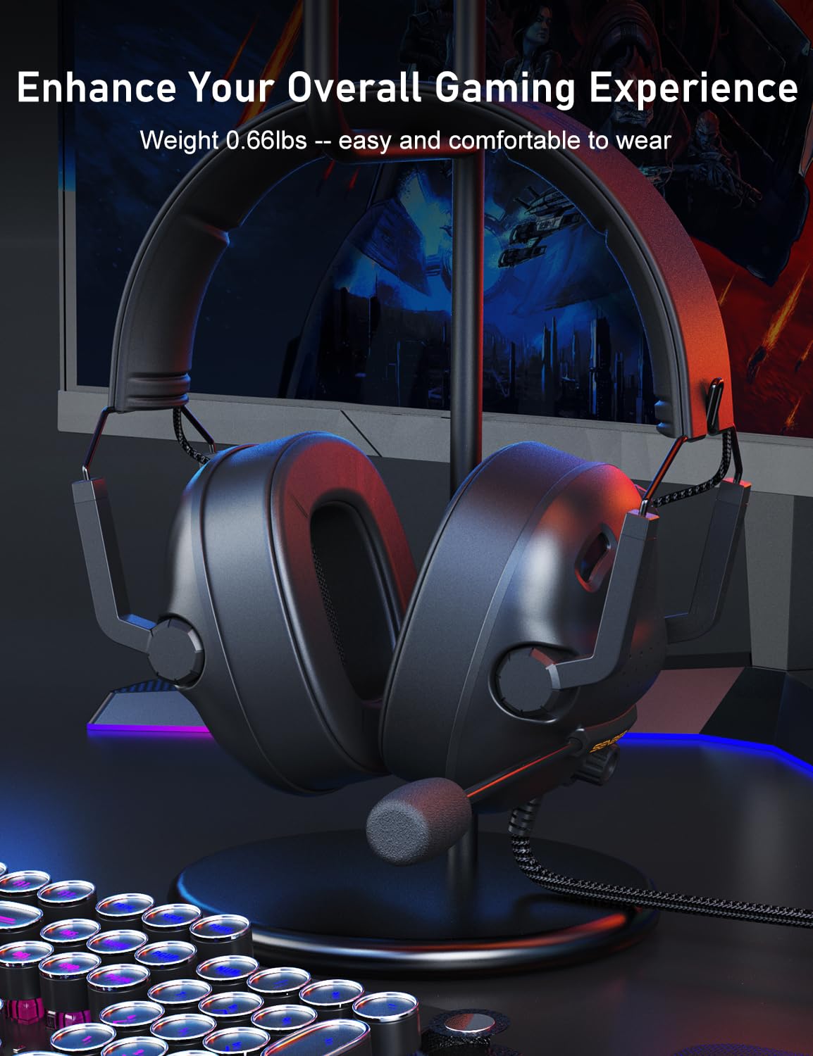 SENZER SG500 Audífonos Pro Gaming (Negro)