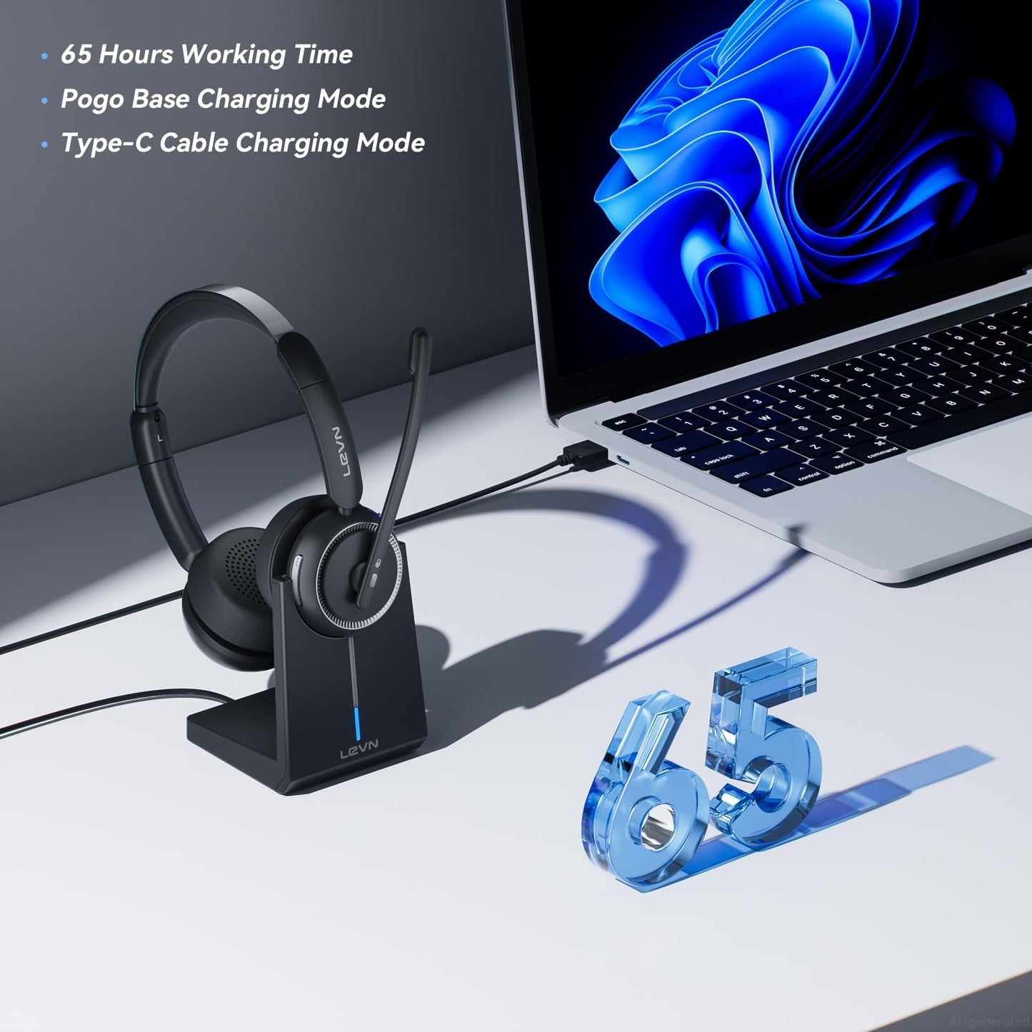 Auriculares Inalámbricos Bluetooth con Micrófono para el Trabajo (Cancelación de Ruido)