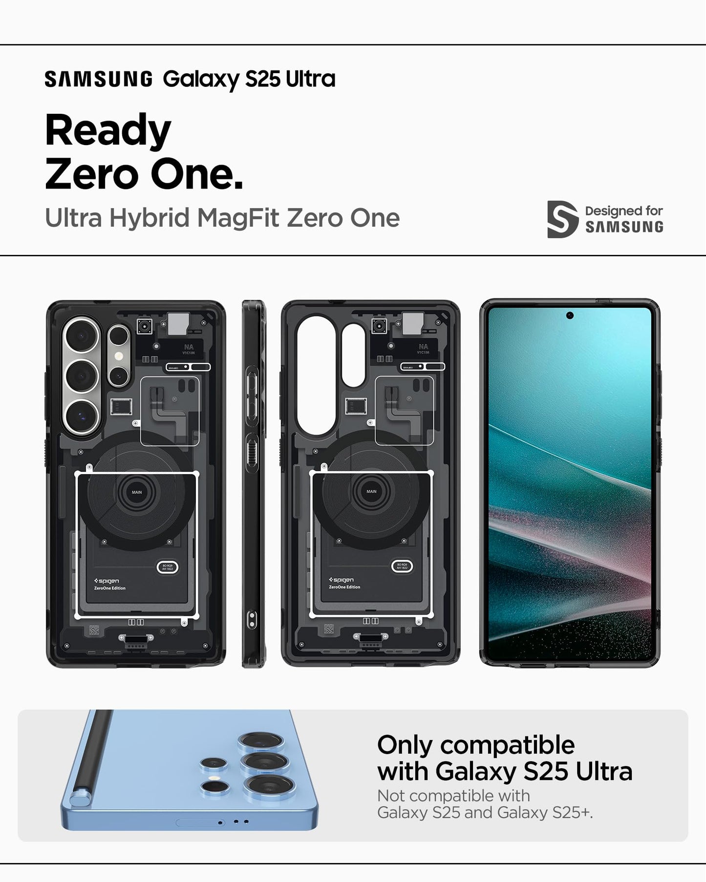 Spigen Funda Ultra Hybrid MagFit para Galaxy S25 Ultra (Zero One)