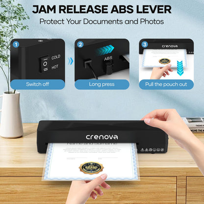 Crenova Máquina Laminadora (9 Pulgadas / Negro)