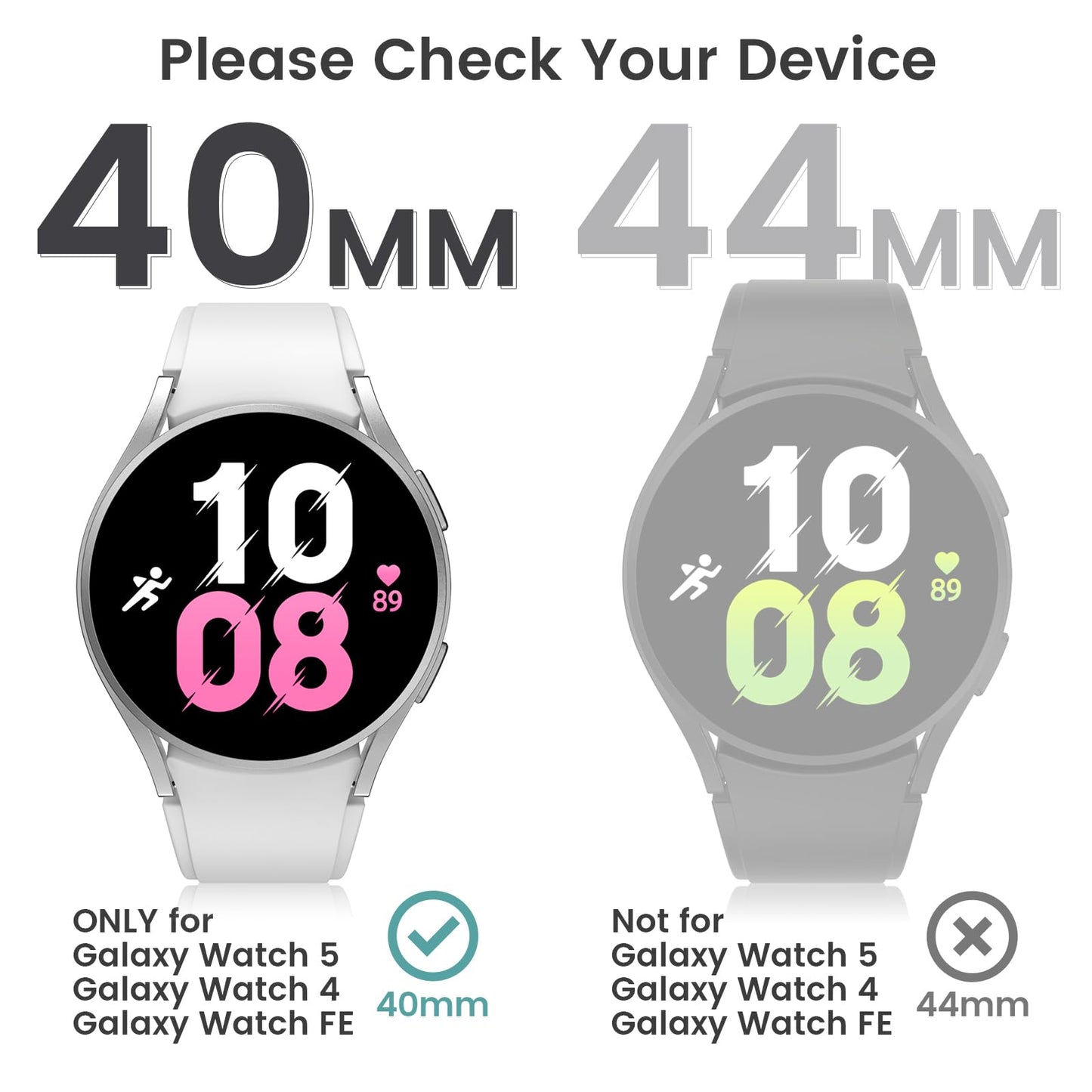 Tensea Protector de Pantalla para Samsung Galaxy Watch (Paquete 4+4 / 40mm)