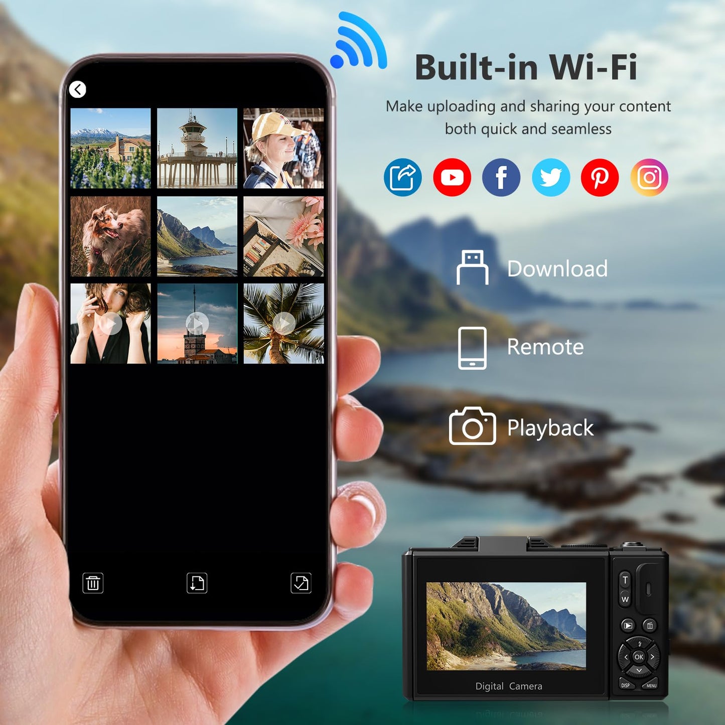 Cámara Digital 4K para Fotografía y Vlogging (32GB / Negro)