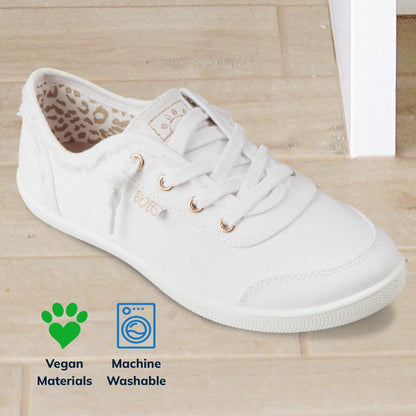 Skechers Women's Bobs B Cute Sneaker – Memory Foam, Flexible Outsole, Lightweight Vegan Shoes, White