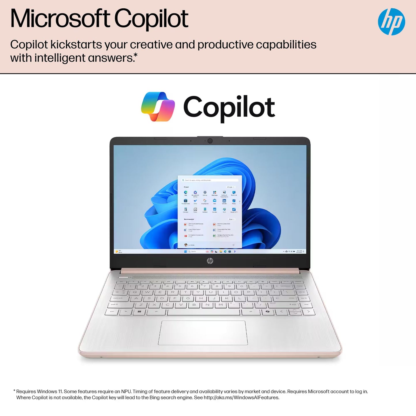 HP Laptop para Estudiantes y Negocios 14" (628GB / Rose Gold)