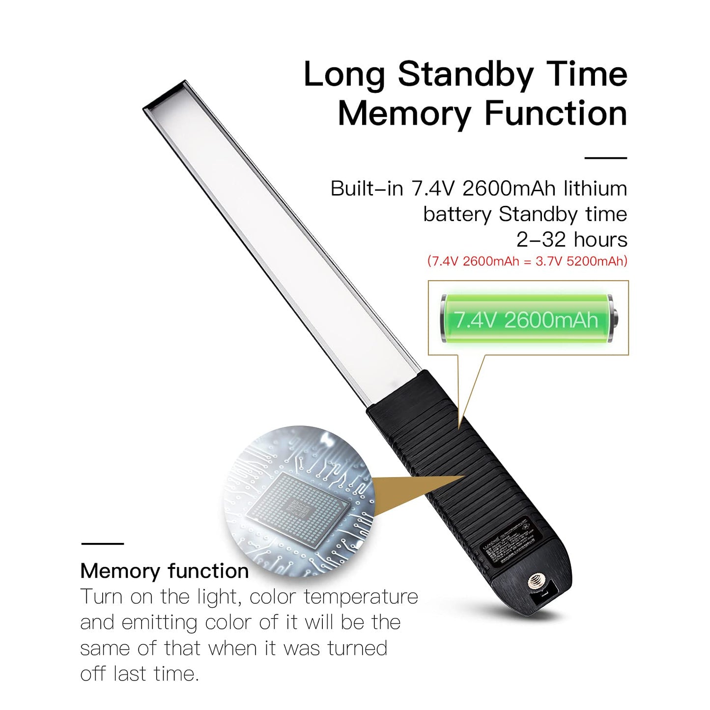 LUXCEO RGB LED Photography Lighting Portable Wand Handheld LED Video Light 1000 Lumens CRI 95+ USB Rechargeable with Remote Control, Carry Bag, Adjustable Color Temperature 3000K-6000K and 36 Colors