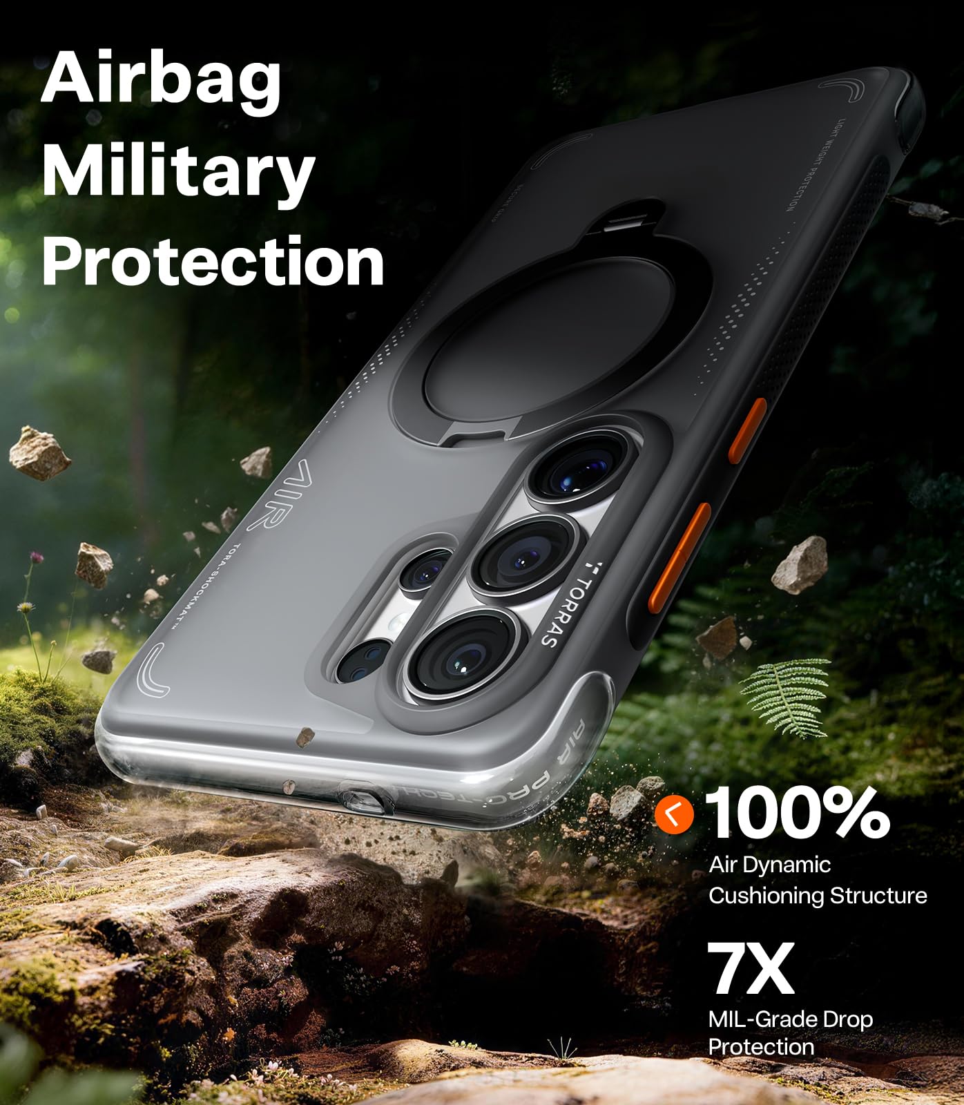 TORRAS Funda Ostand Q3 Air para Galaxy S26 Ultra 6.9" (Shadow Black)