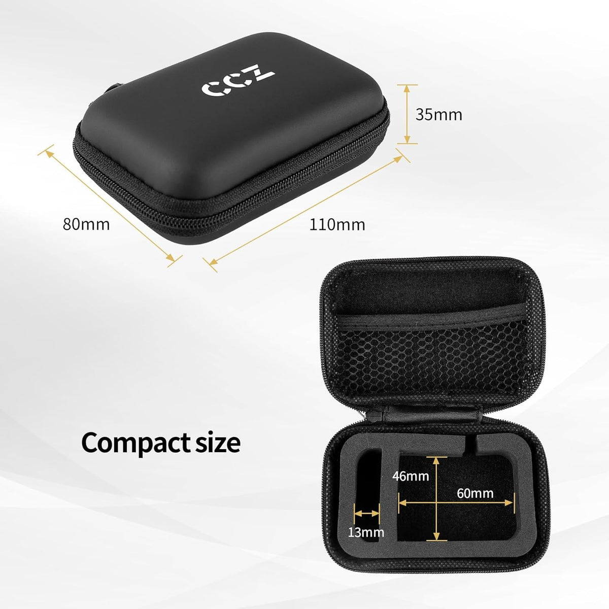 KZ ZS10 Pro IEM Case for in Ear Monitor, CCZ ZC02 Earbuds Case with Carabiner, EVA Travel Storage Bag for CCA CRA, Shure SE215, Moondrop Chu, CCZ Melody, KBEAR KS1, TANGZU Wan'er, iems Cable, Ear tips