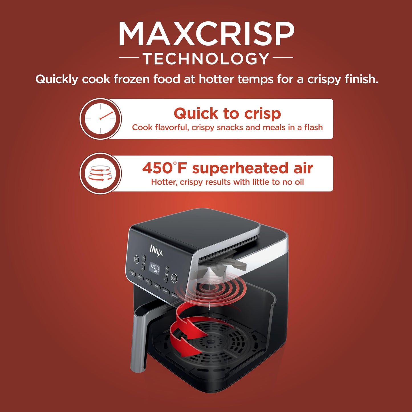 Ninja Freidora de Aire XL con MaxCrisp de 6.5 QT (AF181 / Grey)