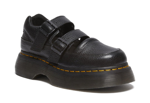 Dr. Martens Women's Buzz Mary Jane Shoes, Black Milled Nappa