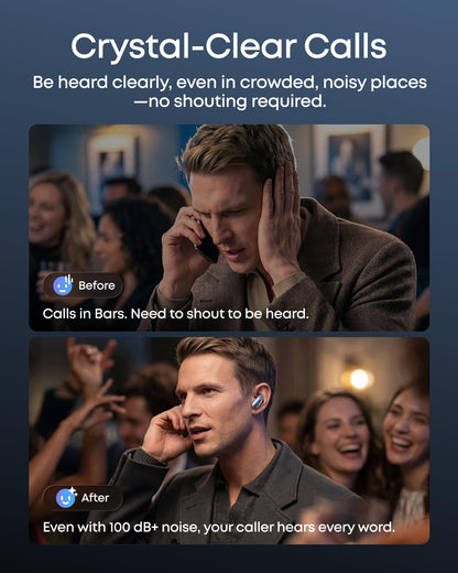 Soundcore Liberty 5 Pro,Guinness World Records-Certified Call Quality,Anker Thus™ AI Chip,Active Noise Cancelling Wireless Earbuds,Crystal-Clear Calls for Commute,Noisy Environments