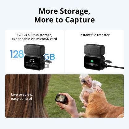 DJI Osmo Nano Standard Combo (128GB) - Small 4K/60fps Vlogging Camera with a 1/1.3″ Sensor, 143° Wide FOV Video, 200-Min Recording, Swift Content Transfer, Magnetic POV Cam 4K for Sports, Vlog