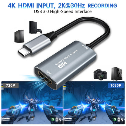 Tarjeta de Captura de Video HDMI (Plata / Soporte 4K)