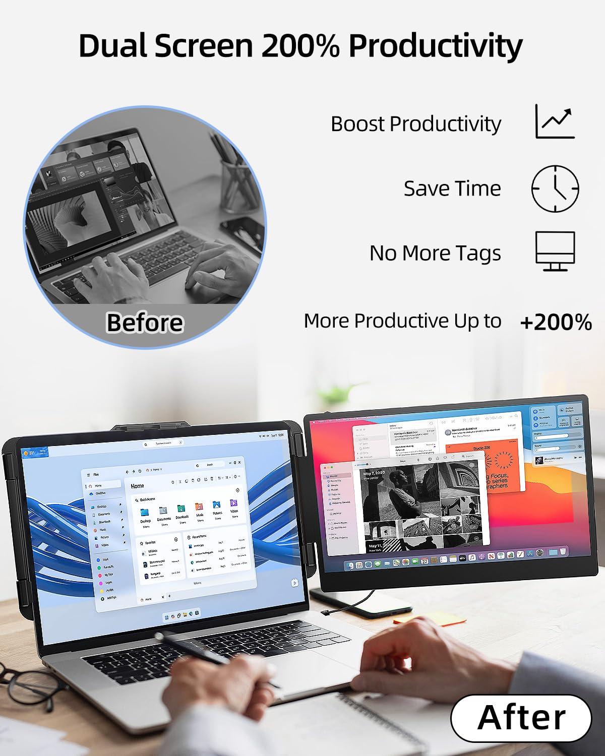 Extensor de Pantalla Portátil para Laptop (14" / FHD 1080P)