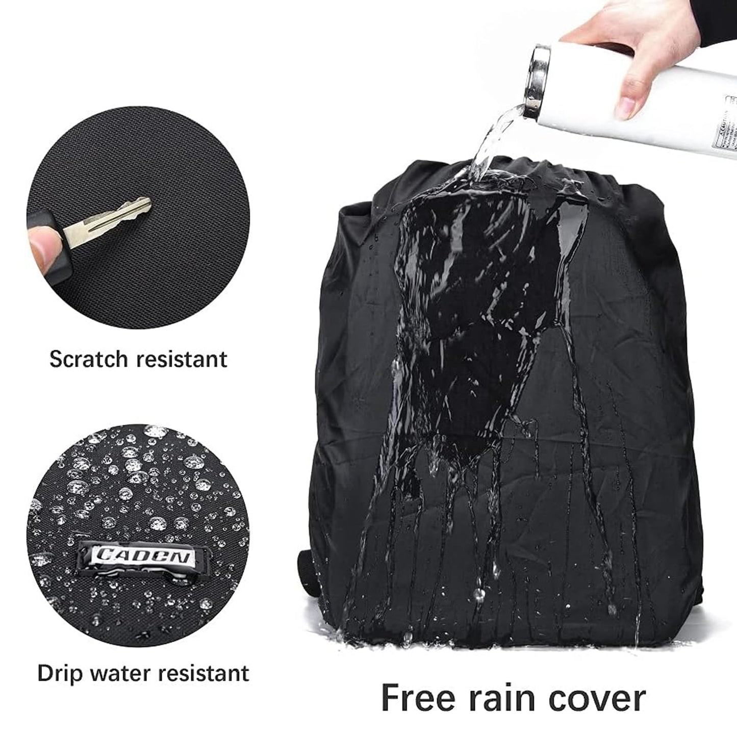 CADeN Camera Backpack Bag for DSLR/SLR Mirrorless Camera Waterproof with 15.6 inch Laptop Compartment, USB Charging Port, Tripod Holder, Rain Cover, Camera Case Compatible for Sony Canon Nikon Black L