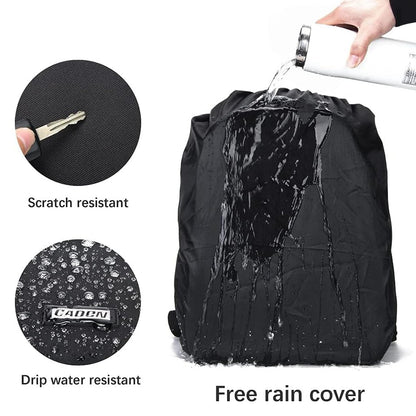 CADeN Camera Backpack Bag for DSLR/SLR Mirrorless Camera Waterproof with 15.6 inch Laptop Compartment, USB Charging Port, Tripod Holder, Rain Cover, Camera Case Compatible for Sony Canon Nikon Black L