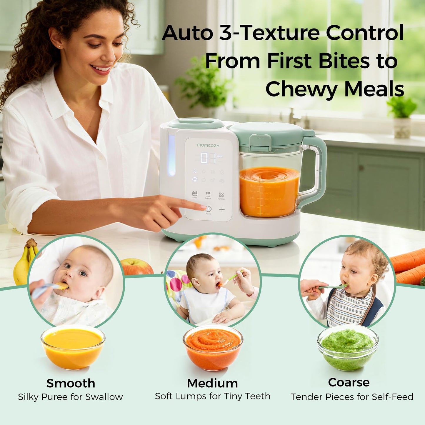 Momcozy AutoMeal Procesador de Alimentos para Bebé (15oz)