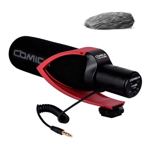 COMICA CVM-V30 PRO Micrófono Shotgun para Video (Rojo)