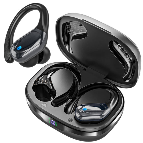 HAOYUYAN Auriculares Inalámbricos Deportivos (Negro)
