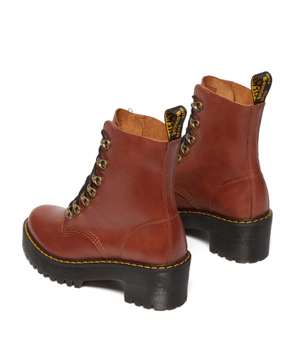 Dr. Martens Women's Leona Leather Heeled Boot, Saddle Tan Farrier