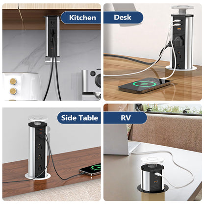 BTU Salida de Corriente Emergente para Encimera (20W / Negro y Plata)