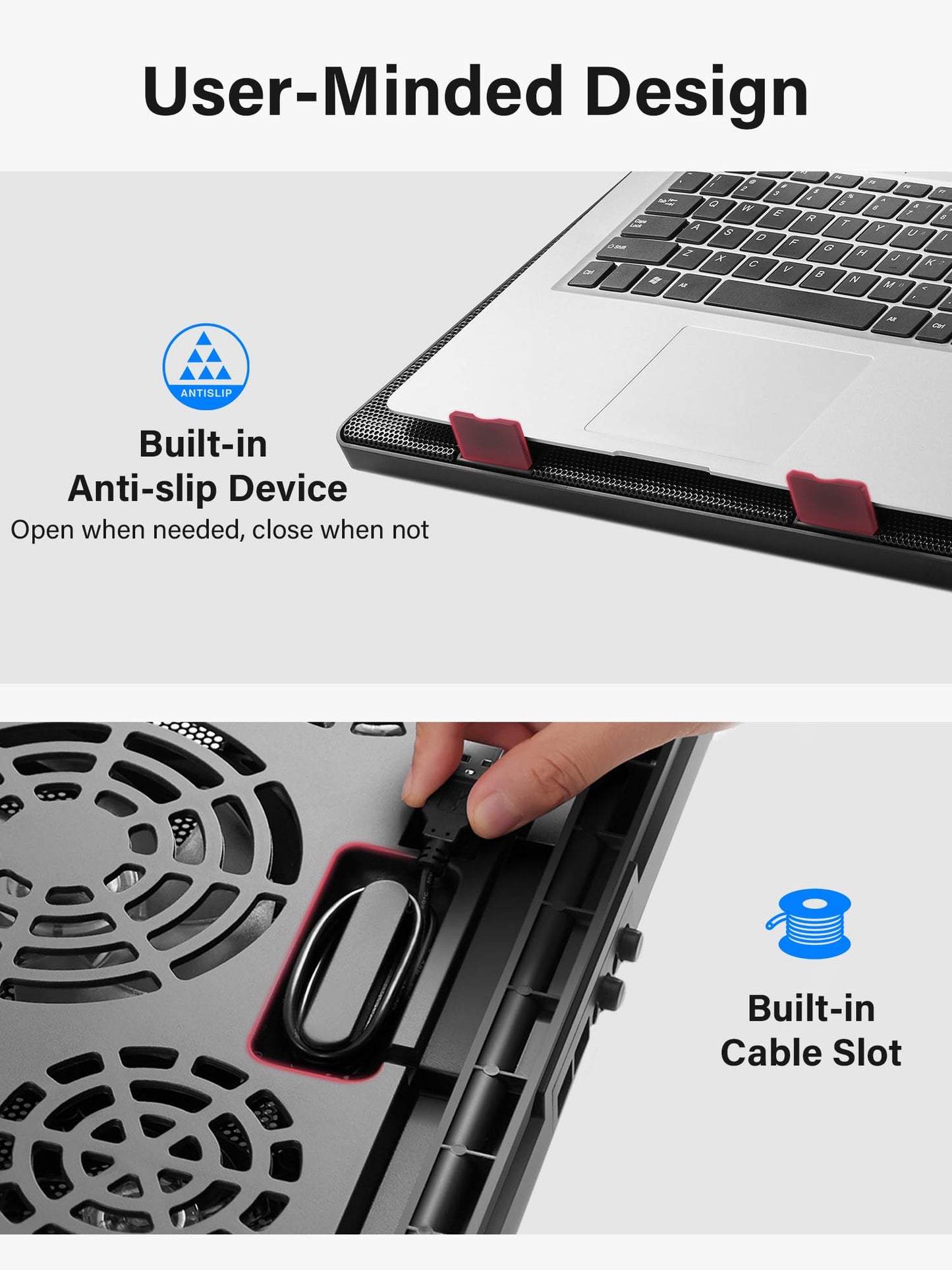 Kootek Base Refrigerante para Laptop (5 Ventiladores / Rojo)