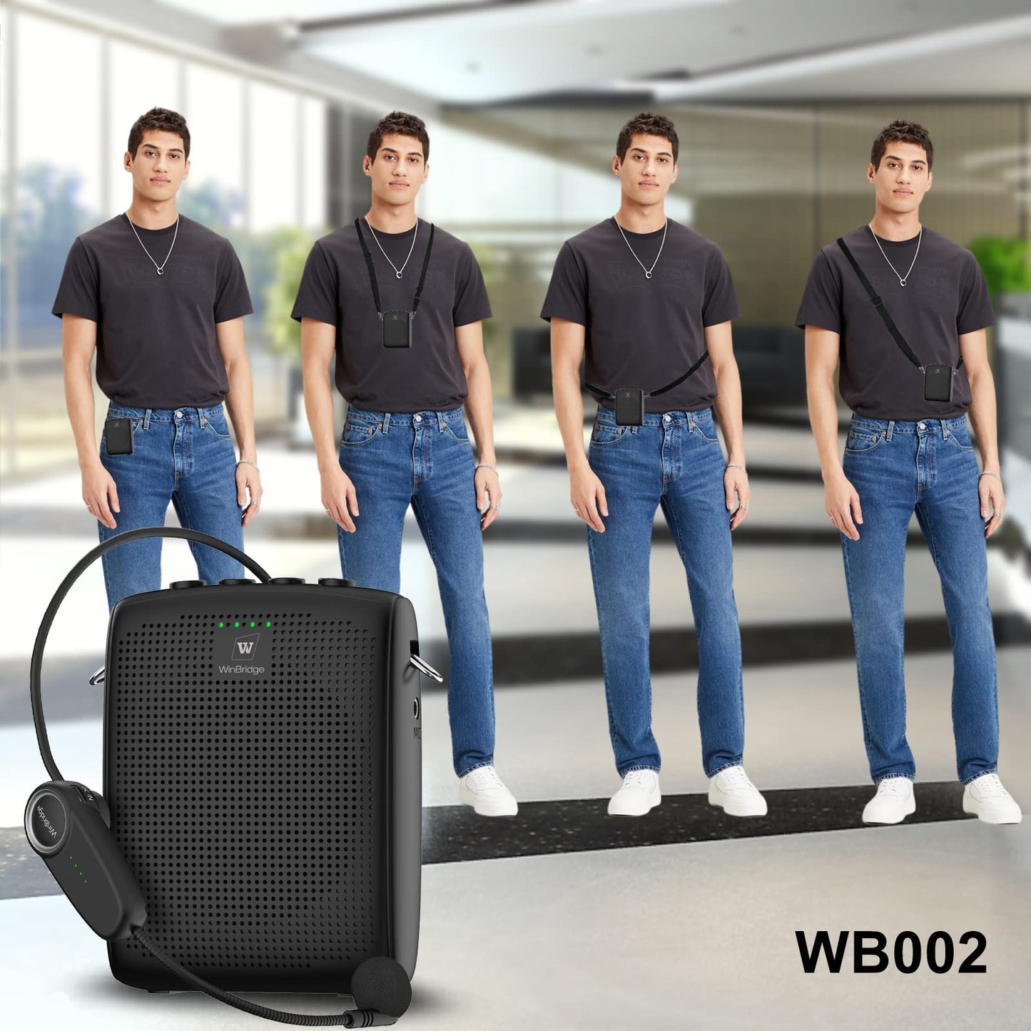WinBridge Amplificador de Voz Portátil con Bluetooth (15W / Modelo WB002)