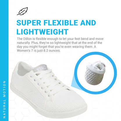 Xero Shoes Women's Dillon Lace-Up Barefoot Classic Sneaker, White