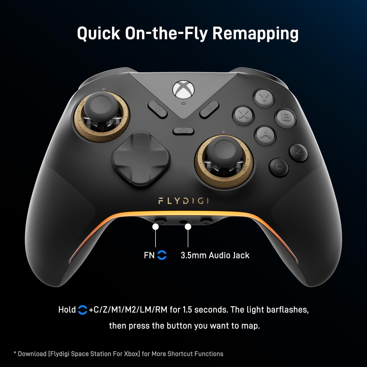 FLYDIGI VADER 5S Wired Controller for Xbox Series X|S, Xbox One, Windows 10/11, FORCEFLEX Adjustable Tension Joysticks, FORCESWITCH Triggers, 6 Remappable Buttons, 3.5mm Audio Jack