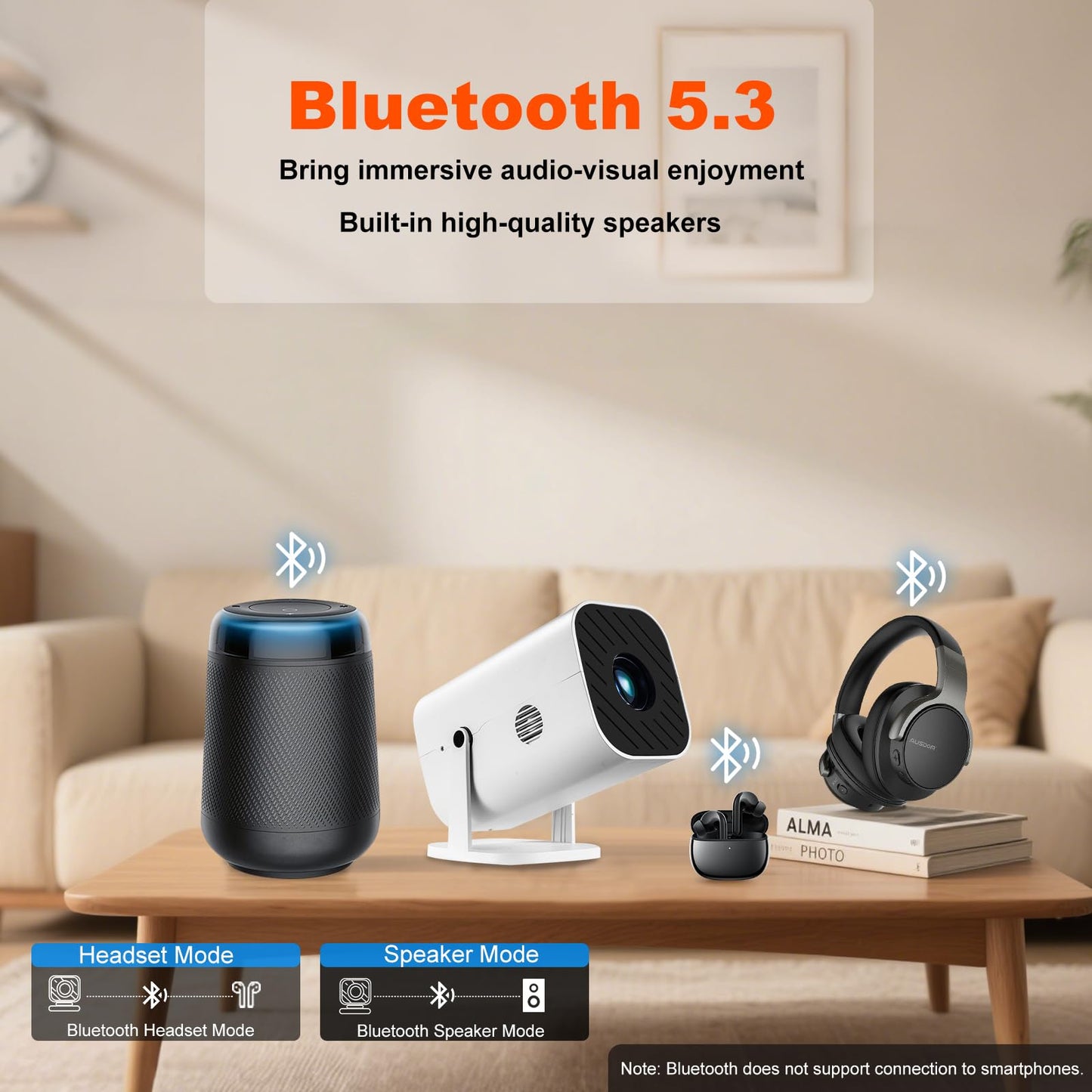 Mini Proyector Inteligente 1080P (WiFi / Bluetooth)