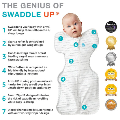 Love to Dream Saco de Dormir Swaddle UP para Bebé (Gris / Pequeño 8-13lbs)