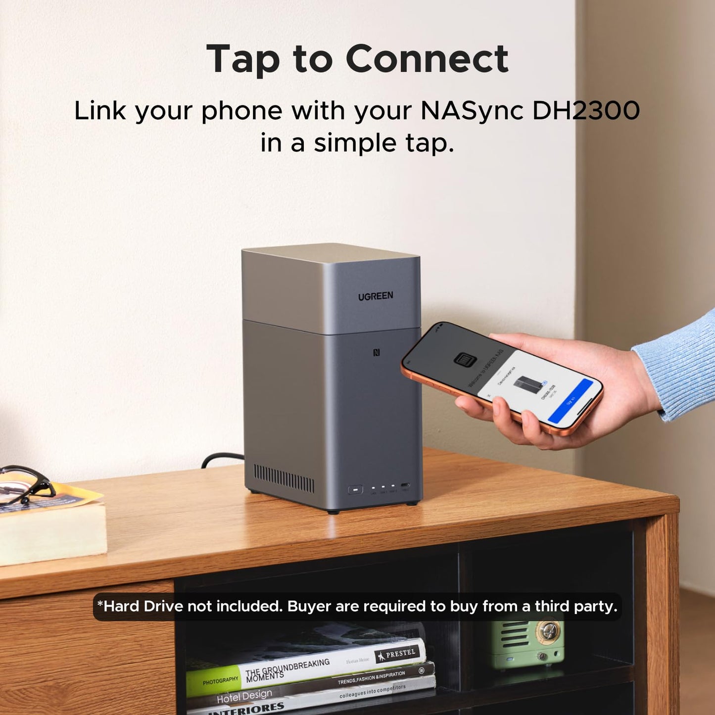 UGREEN Almacenamiento NAS de Escritorio de 2 Bahías DH2300 NASync (4GB RAM / Sin Discos)