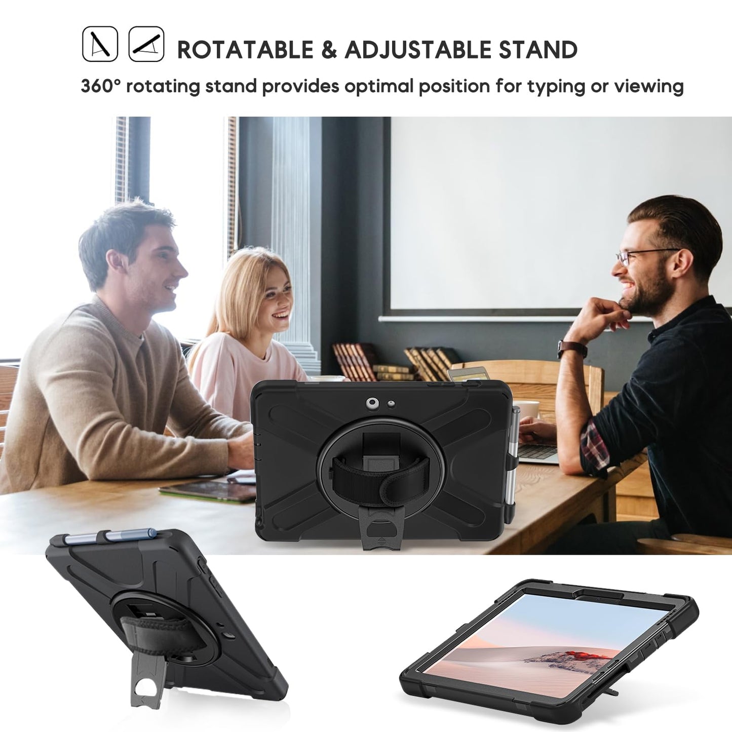 DreamerX Funda para Microsoft Surface Go 4/3/2/1 (Negro)