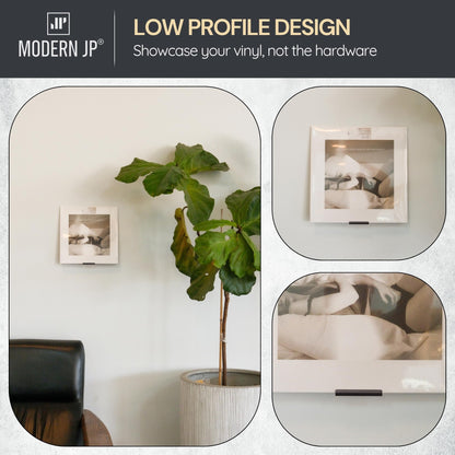 Modern JP Soportes de Pared Adhesivos para Vinilos (Paquete de 8 / Negro)