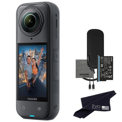 Insta360 X5 - Waterproof 360 Action Camera with 1/1.28" Sensors, 8K 360 HDR Video, 72MP Photo, 4K60fps Single-Lens, Enhanced Low Light Performance, User-Replaceable Upgraded Lenses, 2.5" Touchscreen
