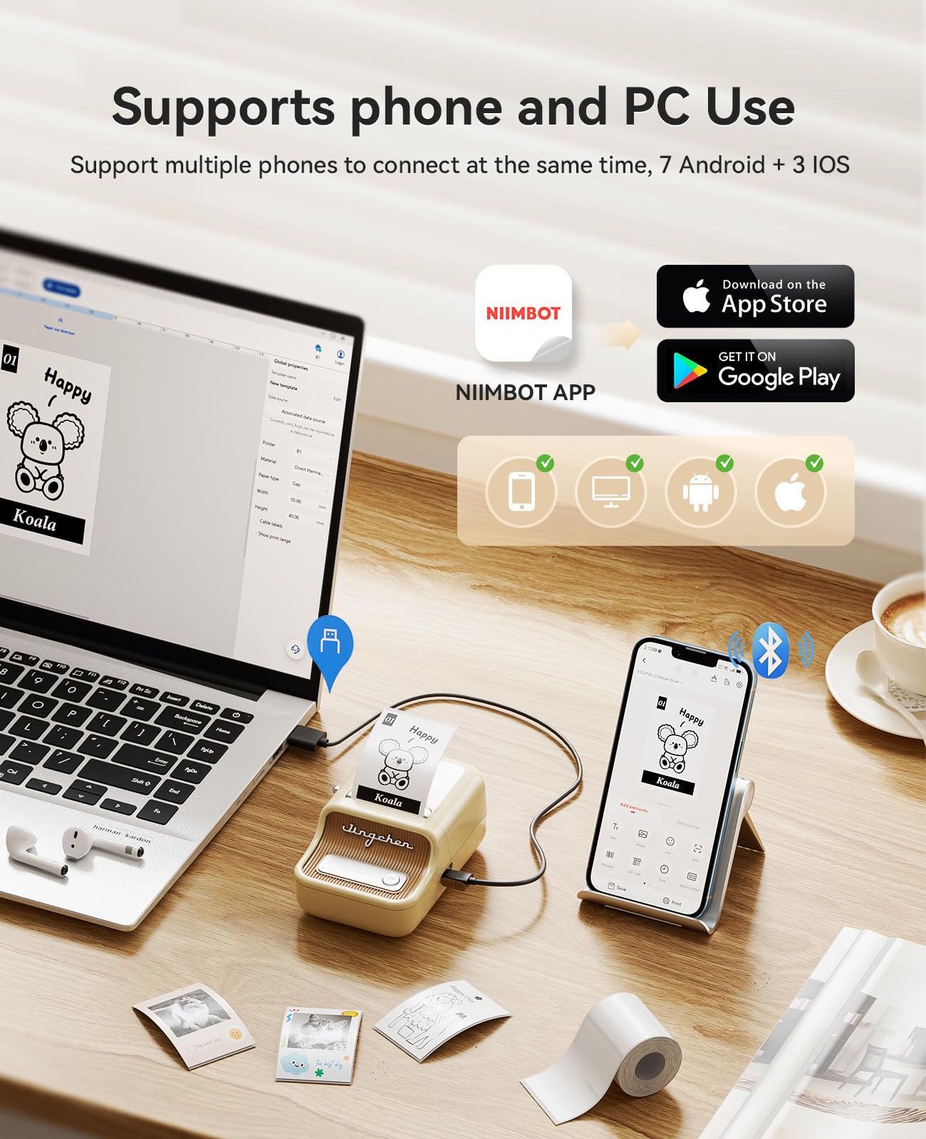 NIIMBOT Impresora de Calcomanías B21 Pro (Bluetooth / Blanco)