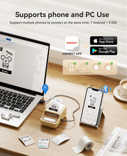 NIIMBOT Impresora de Calcomanías B21 Pro (Bluetooth / Blanco)