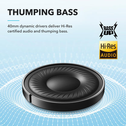 Soundcore by Anker Q20i Hybrid Active Noise Cancelling Headphones, Wireless Over-Ear Bluetooth, 40H Long ANC Playtime, Hi-Res Audio, Big Bass, Customize via an App, Transparency Mode (Black)