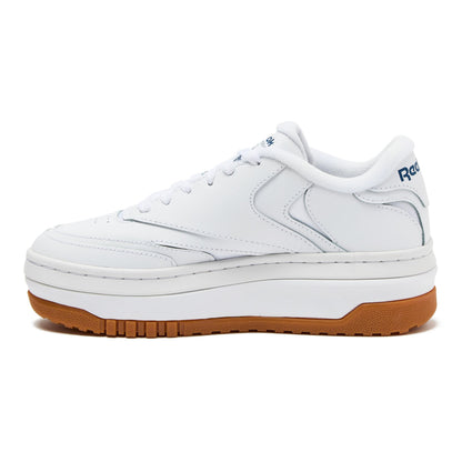 Reebok Club C Extra Platform Sneakers for Women, White Casual Tennis Women's Fashion Sneakers, Womens Shoes, FTWR White/FTWR White/Vector Blue