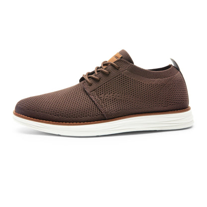 Bruno Marc Men's KnitFlex Breeze Mesh Sneakers Oxfords Lace-Up Lightweight Casual Walking Shoes, Brown, GRAND