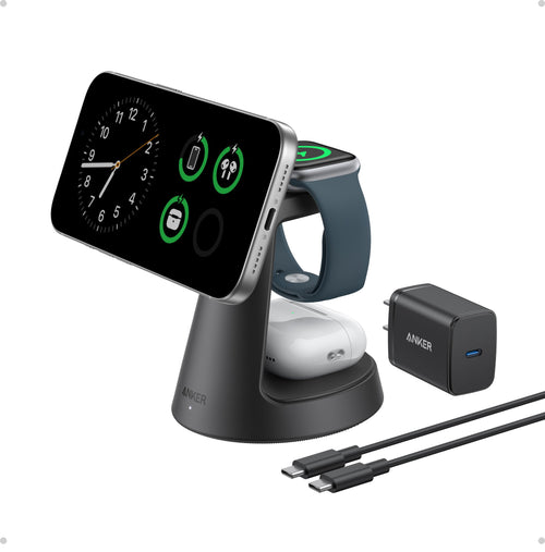 Anker Estación de Carga Inalámbrica MagGo 3 en 1 con MagSafe (15W)
